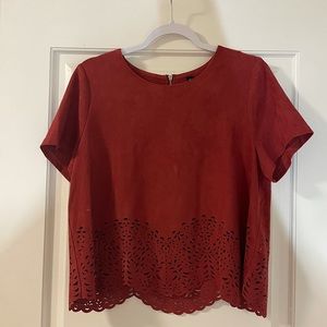 Burgundy Suede Top